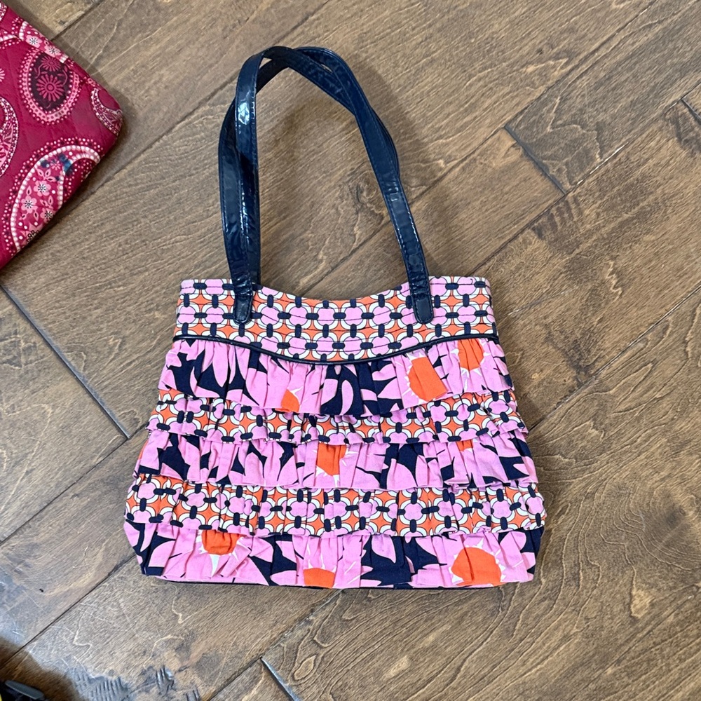 Vera Bradley Pink and Orange Floral Shoulder Bag